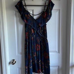 Xhilaration Floral Cold Shoulder V Neck Dress XXL